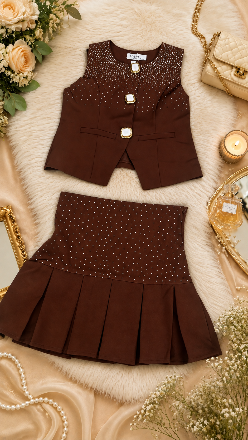 Premium Two-Piece Brown Set