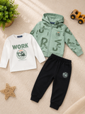 3-Piece Boys Hoodie Set – Work Construction Theme