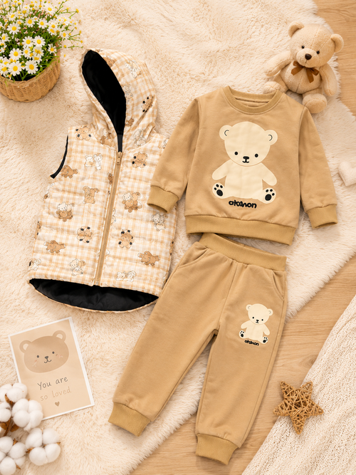 3-Piece Baby Boys Teddy Bear  Set