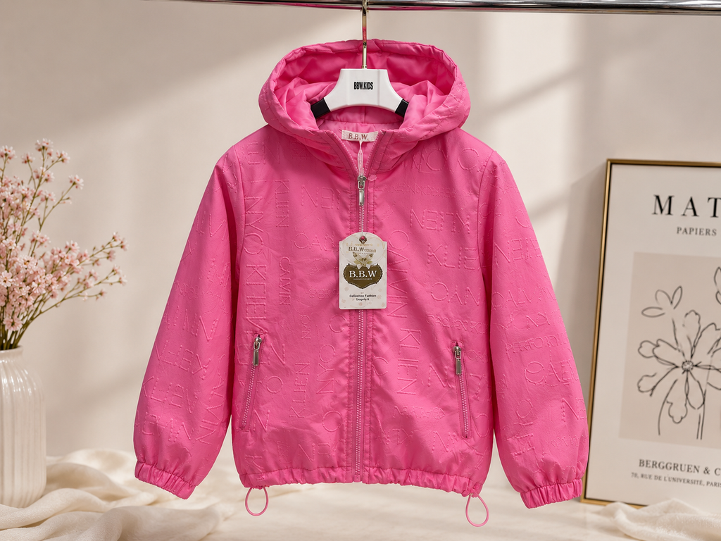 Girls' Dark Pink Hooded Jacket