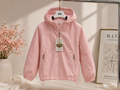 Girls' Light Pink Hooded Jacket