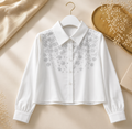 Elegant White Embellished Blouse