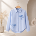Girls’ Blue Bow Detail Blouse
