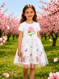 Girls' Cute Flower Prints Princess Dress