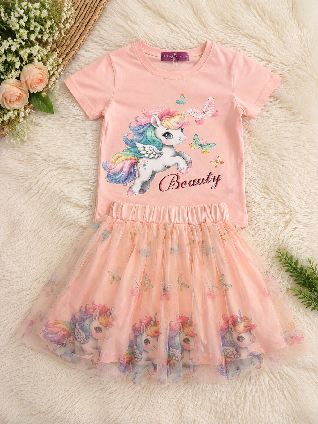 Girls' 2pcs Set with Skirt