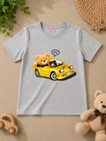 Boys Teddy Car Cotton T-Shirt
