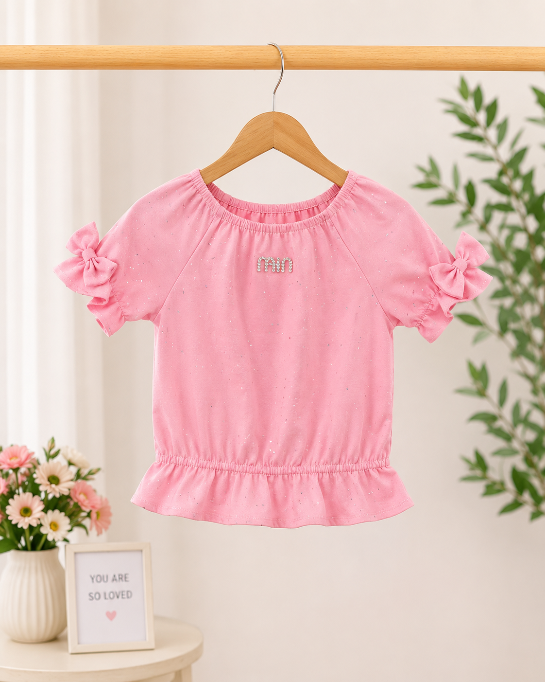 Girls' Sparkle Off-Shoulder Blouse