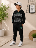 Madison Kids Black Hooded Tracksuit Set.