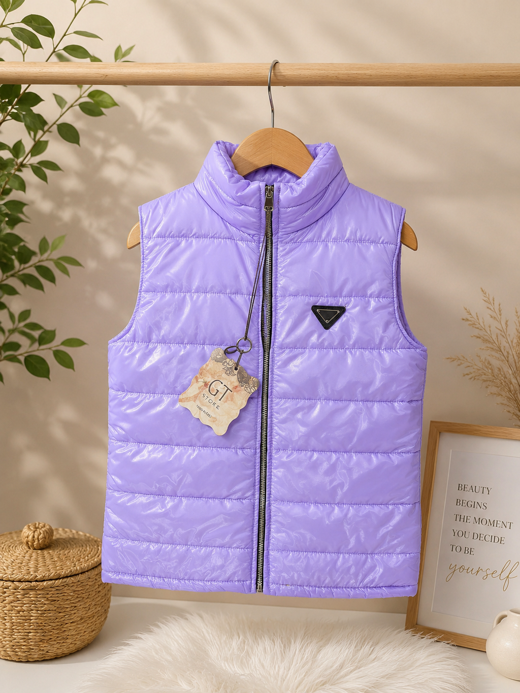 Girls' Lavender Puffer Vest.