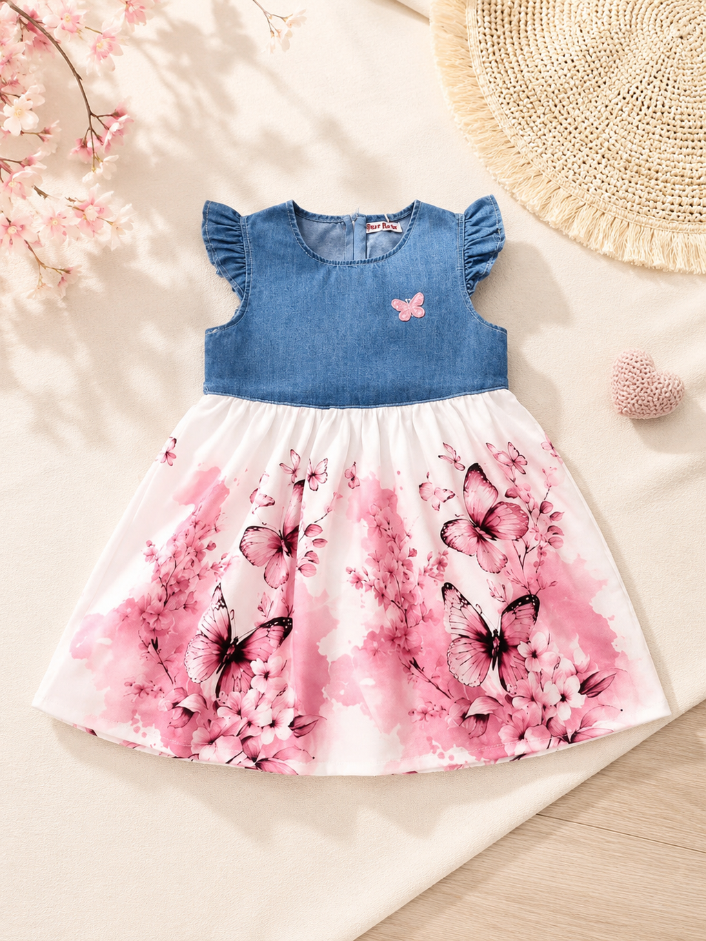 Beautiful Dress with Butterfly Print