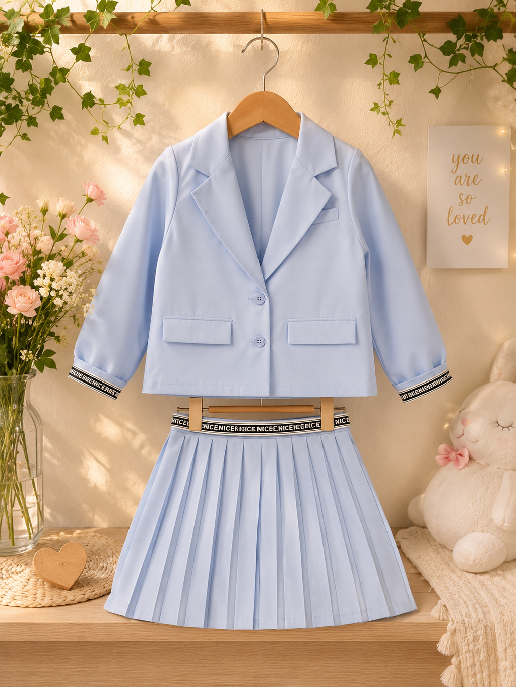 Girls' Blazer & Pleated Skirt Co-Ord Set