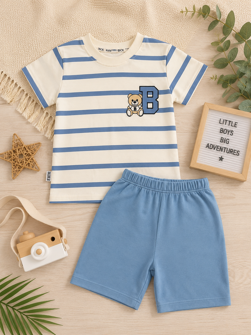 Boys' Striped T-Shirt & Shorts Set