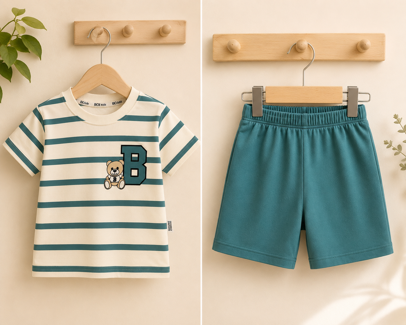 Boys' Striped T-Shirt & Shorts Set