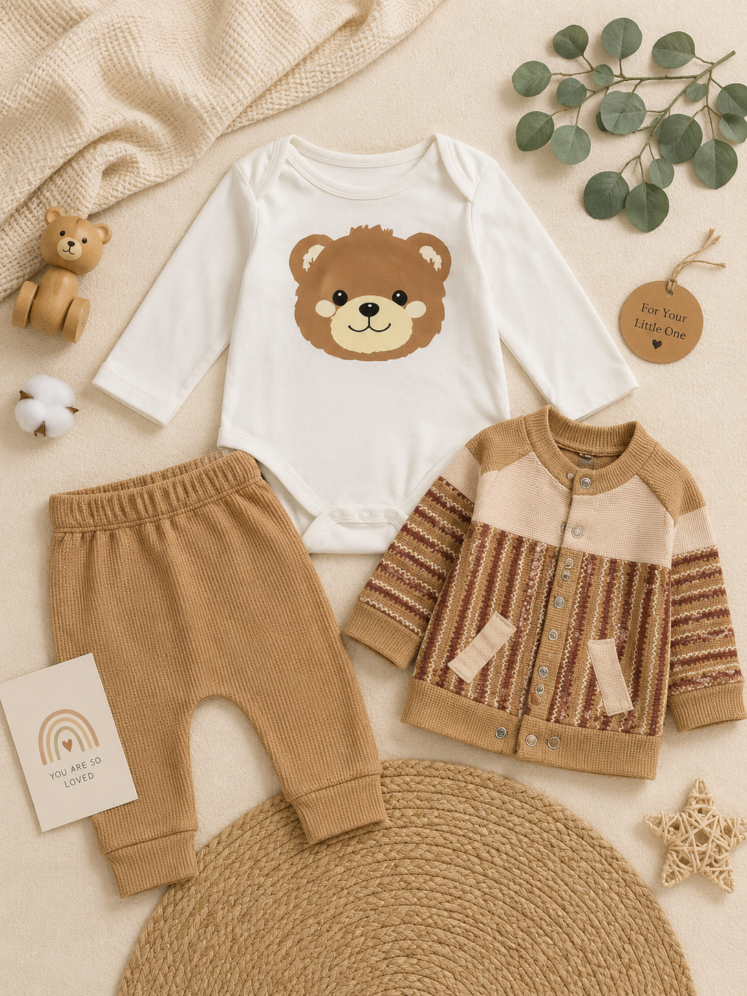 Premium Cotton Baby 3-Piece Outfit Set
