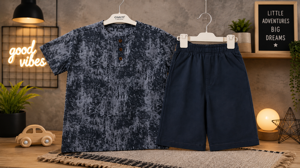 Boys' Printed T-Shirt & Shorts Set
