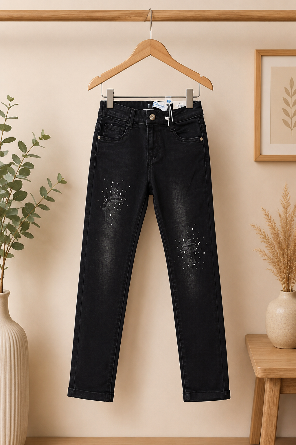 Girls' Black Stretch Skinny Jeans