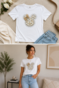 White Embellished Graphic T-Shirt