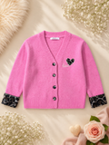 Pink Leopard Heart Cardigan