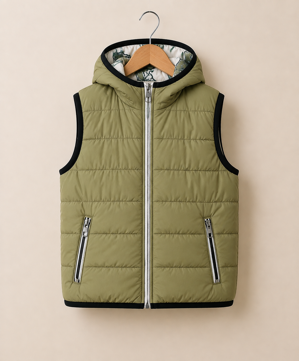 Reversible Kids Hooded Puffer Vest