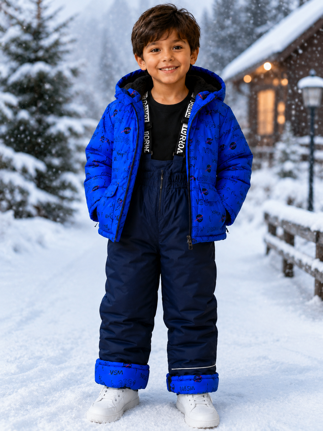 Boys’ Winter Set – Blue Puffer Jacket & Snow Pants