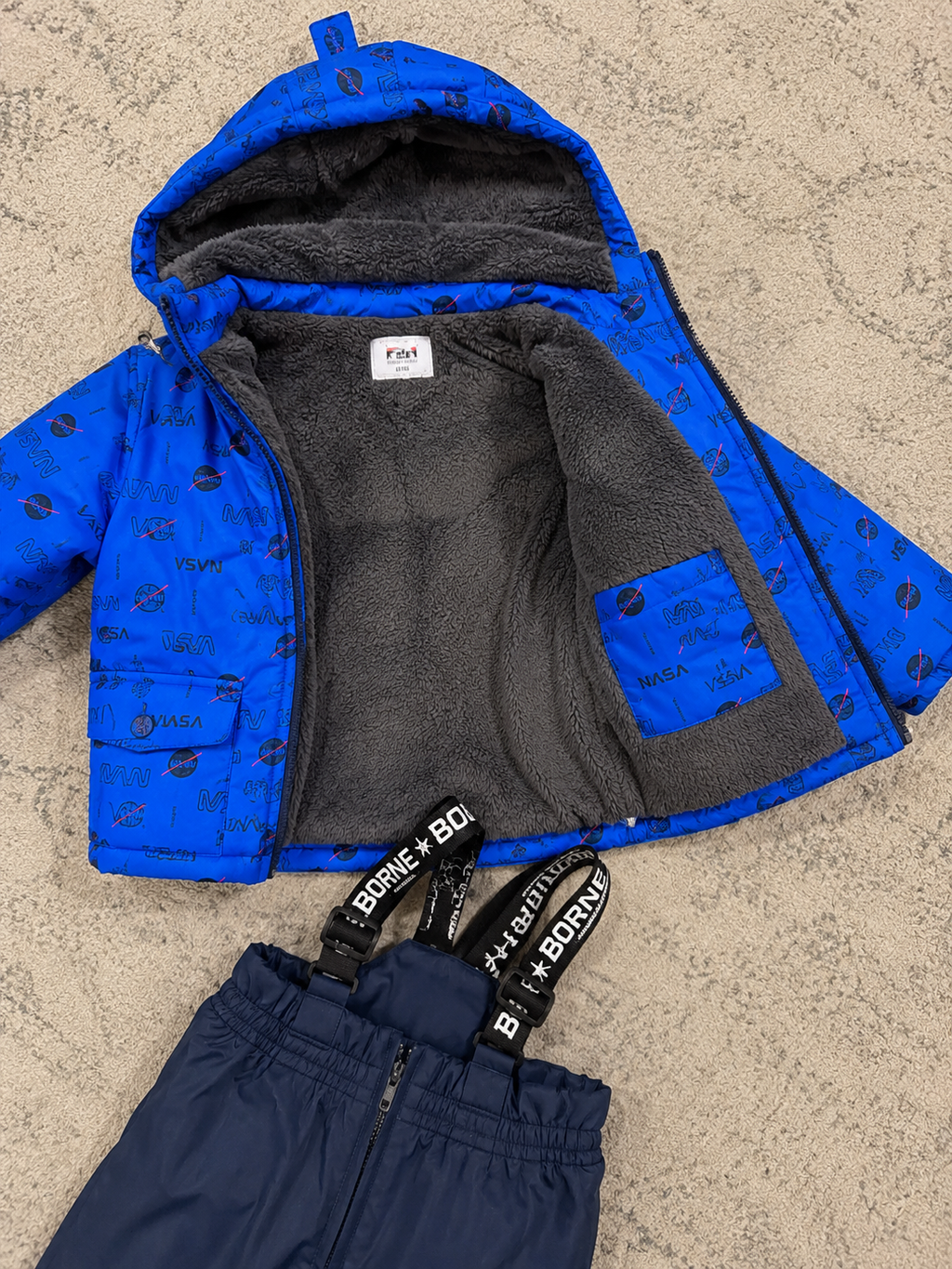 Boys’ Winter Set – Blue Puffer Jacket & Snow Pants