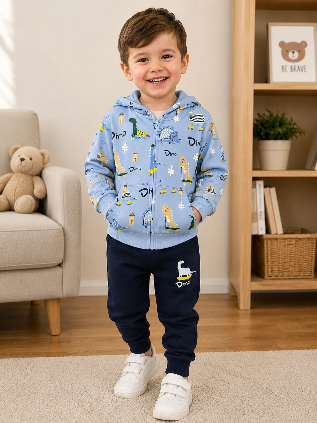 2-Piece Boys Dinosaur Hoodie Set