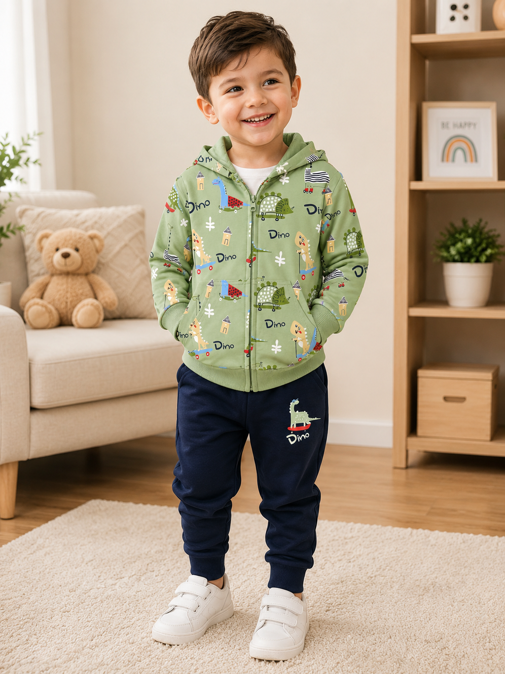 2-Piece Boys Dinosaur Hoodie & Jogger Set