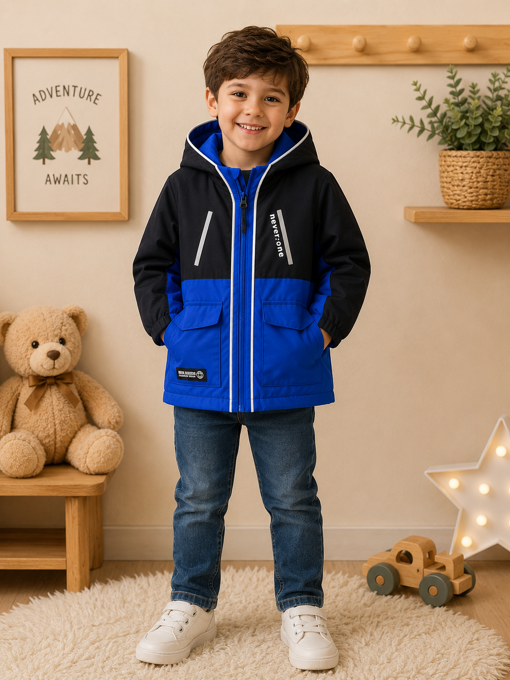 Boys Hooded Jacket – Perfect for Autumn & Spring