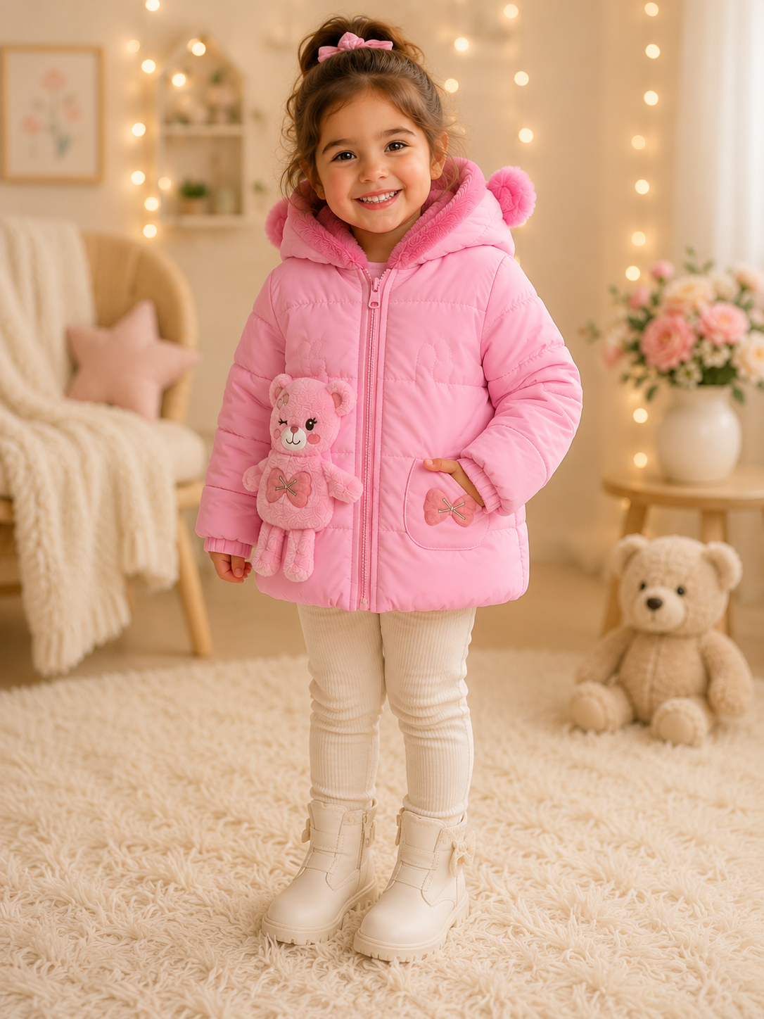 Adorable Girls Winter Jacket – Soft & Cozy
