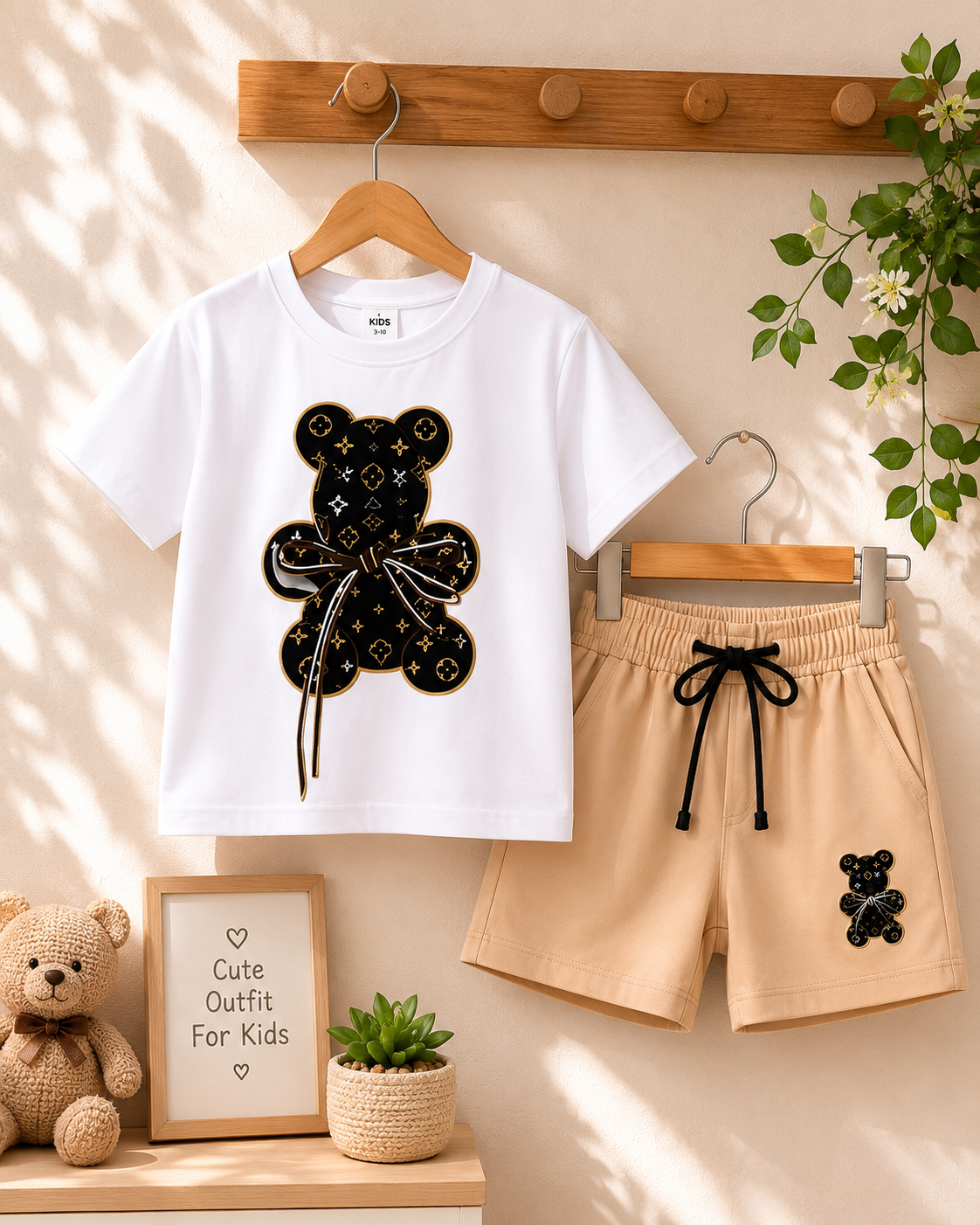 Stylish Teddy 2pcs Set For Girls