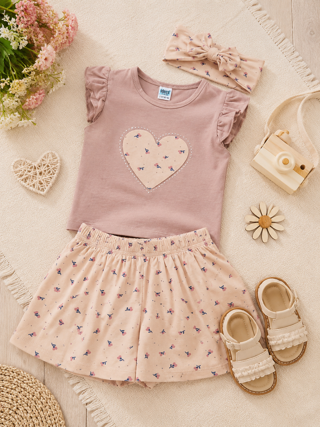 Girls 3-Piece Heart Summer Set