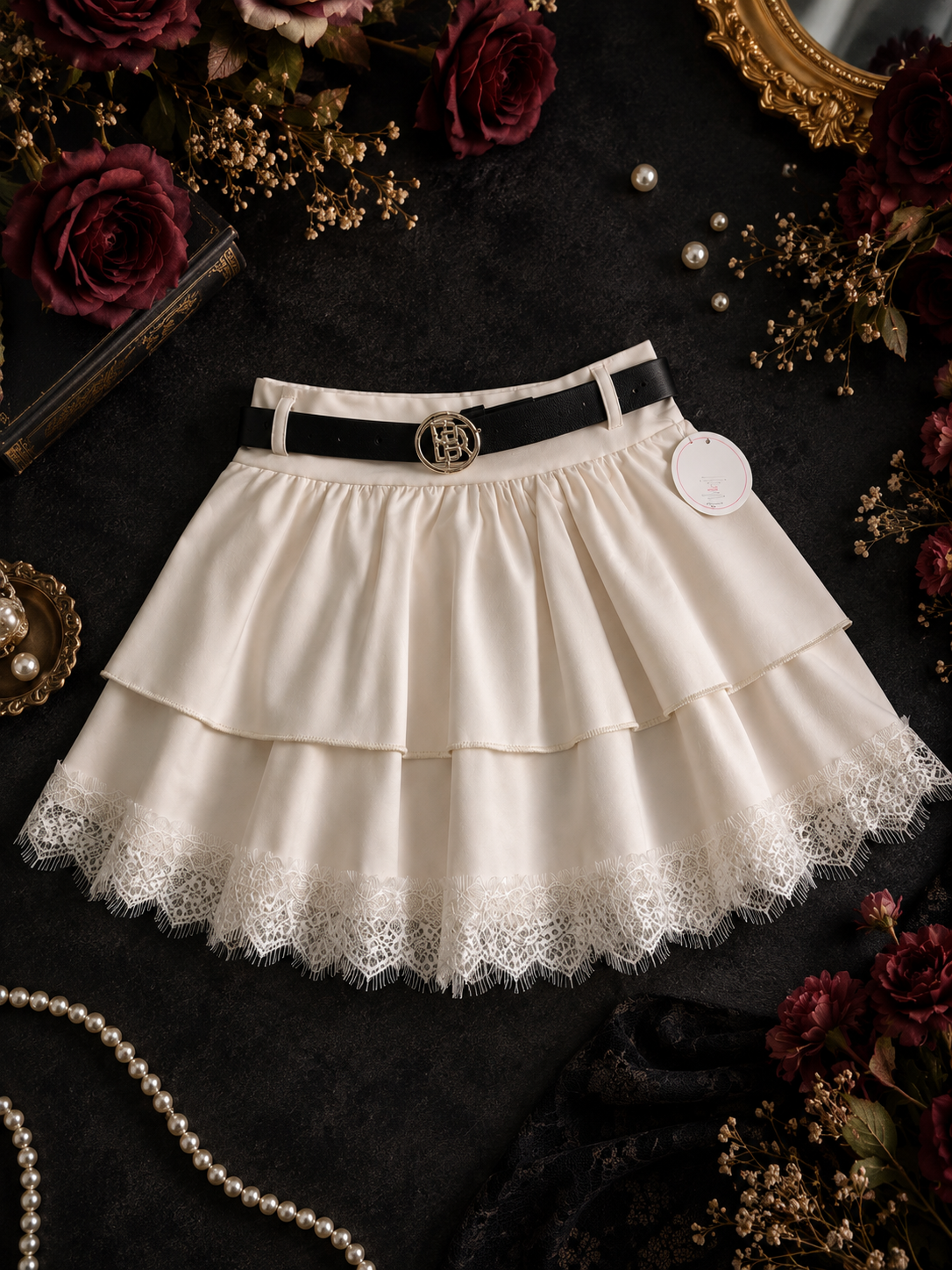 Girls' Elegant Lace Skirt