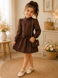 Elegant Chocolate Lace Girls' Dress