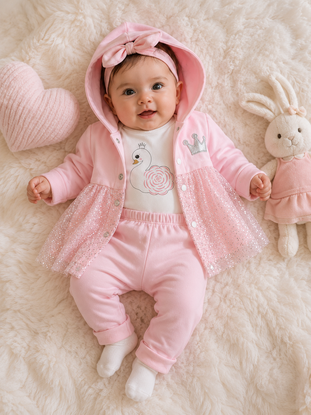Baby Girls' 3-Piece Hooded Jacket Set