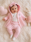 Baby Girls' 3-Piece Hooded Jacket Set
