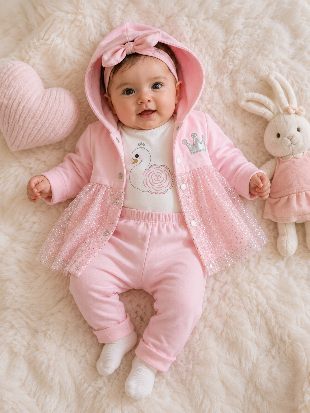 Baby Girls' 3-Piece Hooded Jacket Set