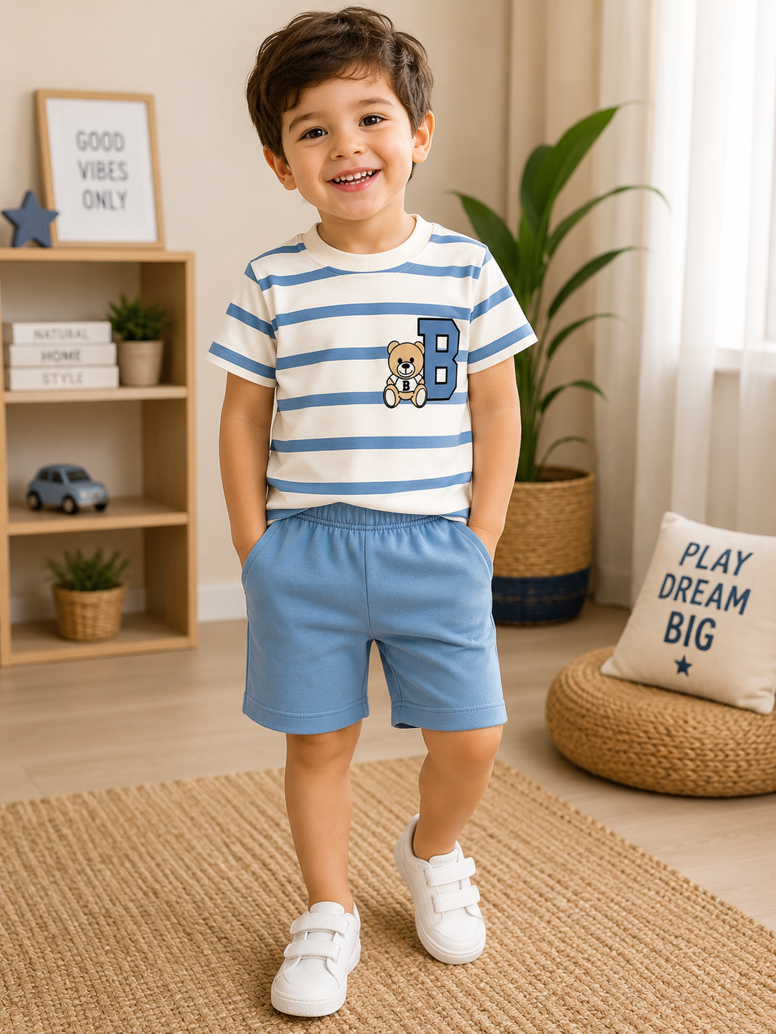 Boys' Striped T-Shirt & Shorts Set