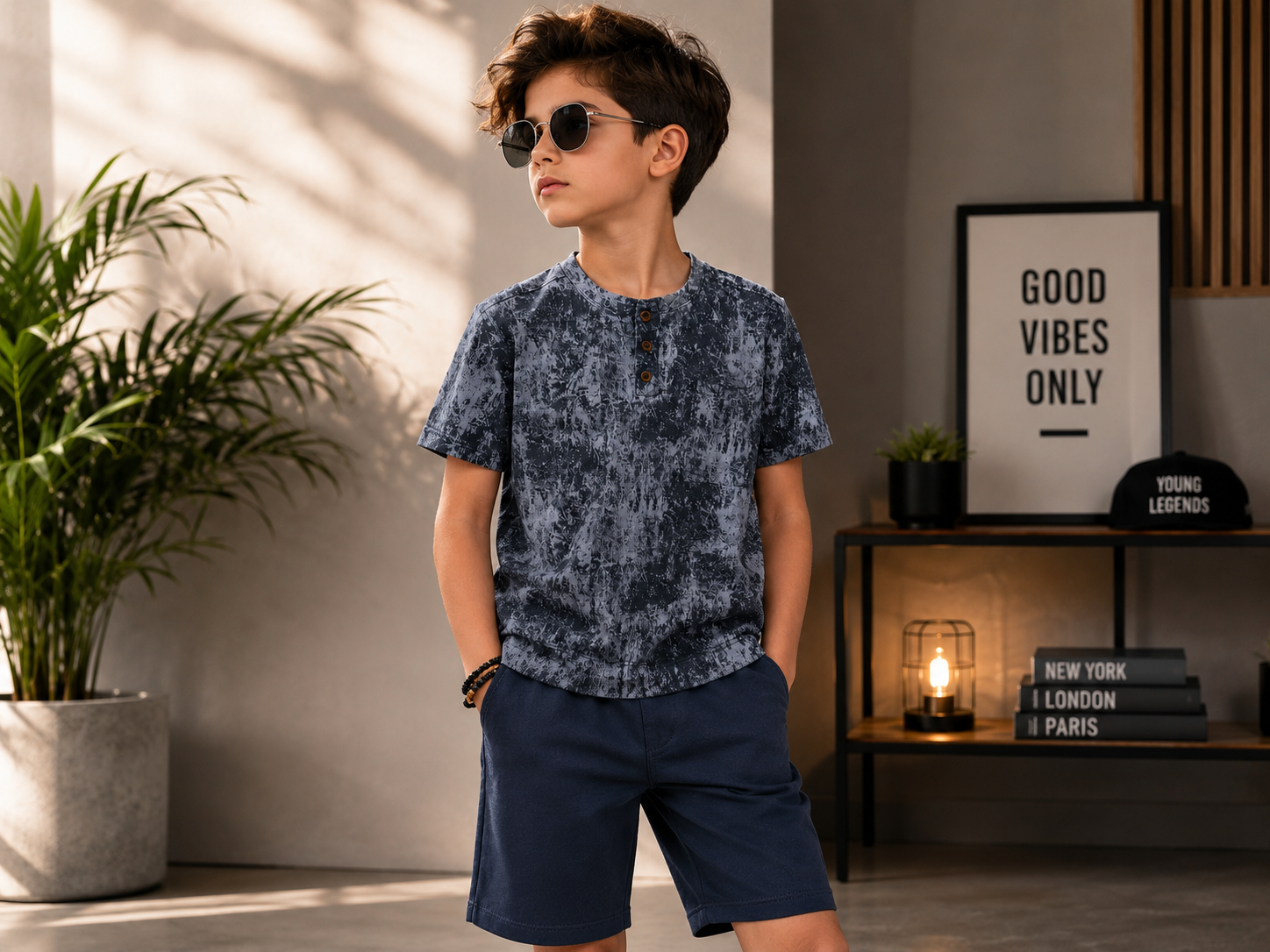 Boys' Printed T-Shirt & Shorts Set