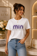 Women's Premium "MIN" Rhinestone T-Shirt