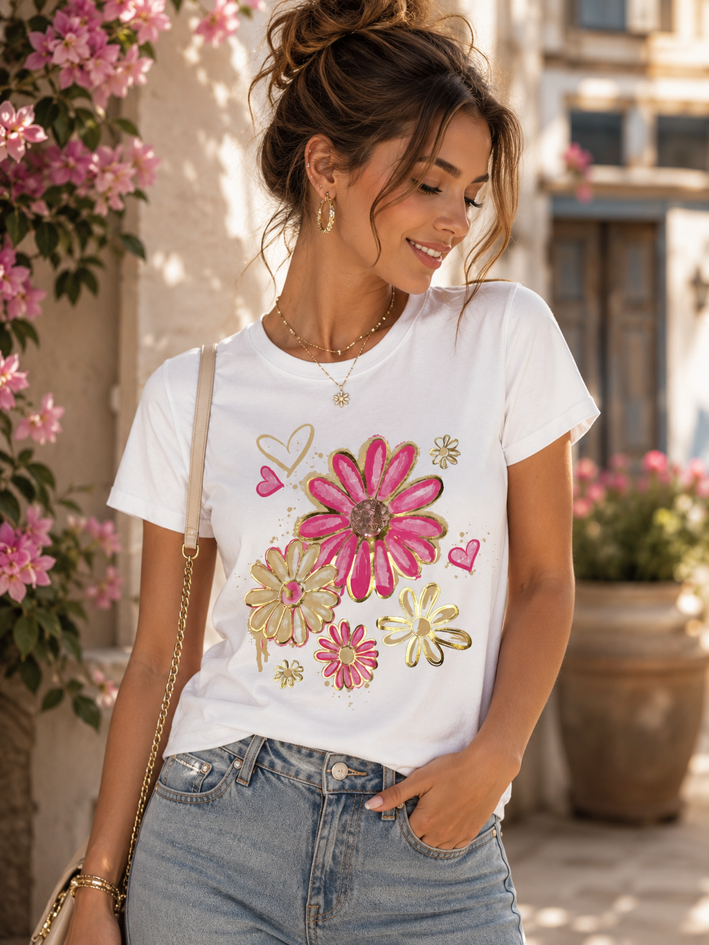 Bloom in Style – Floral Graphic T-Shirt