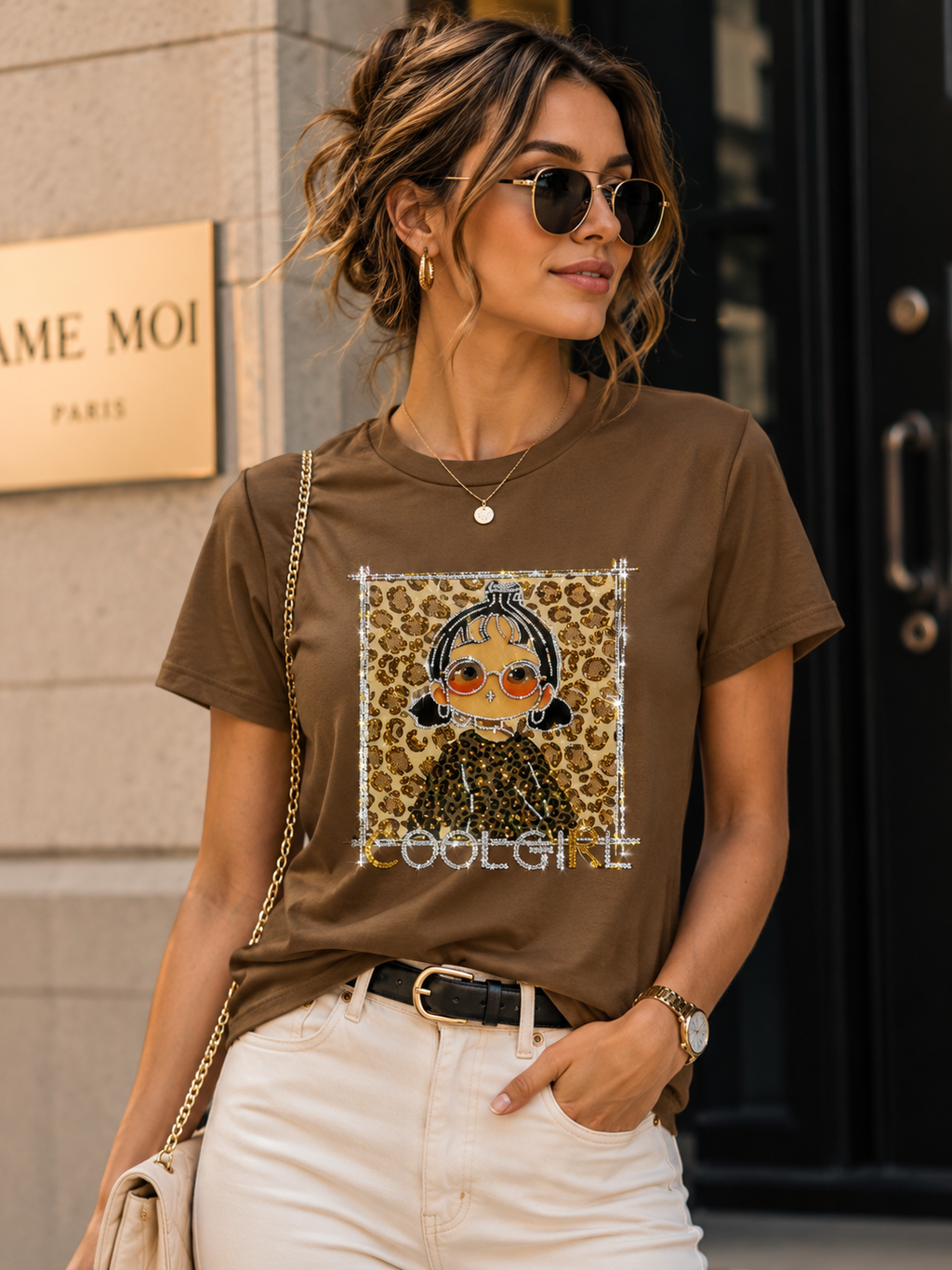 Cool Girl Leopard Graphic T-Shirt