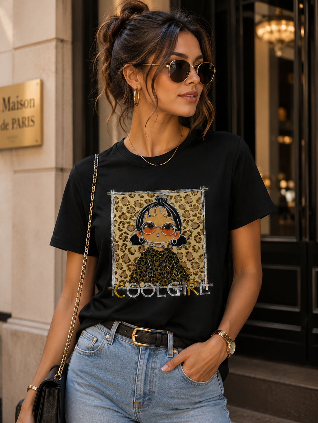 Cool Girl Leopard Graphic T-Shirt