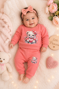 Baby Girls Teddy Bear 2-Piece Outfit Set