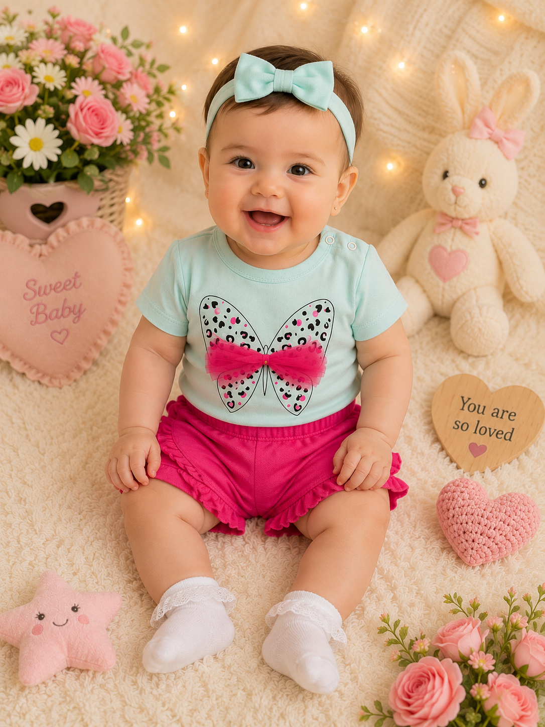 Baby Girls Butterfly 2-Piece Outfit Set