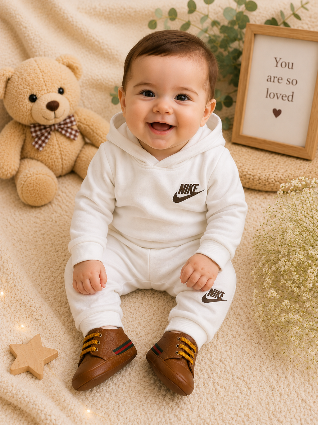 Baby Boys Classic Brown Soft Sole First Walker Shoes