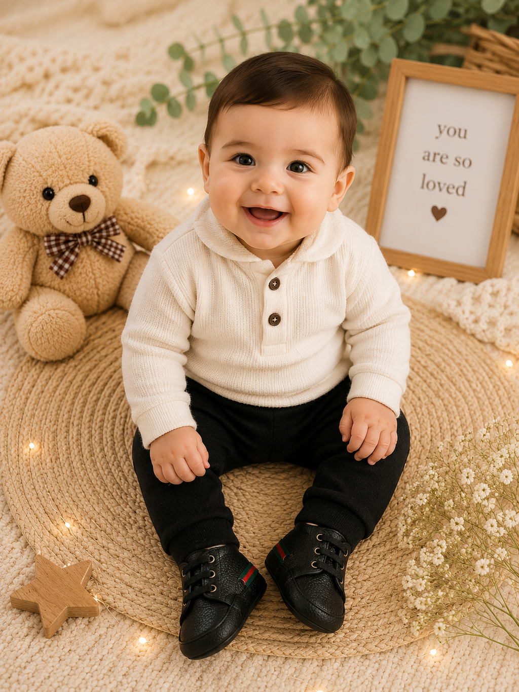 Baby Boys Classic Brown Soft Sole First Walker Shoes