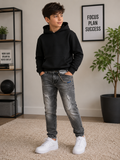 Boys' Distressed Grey Skinny Jeans