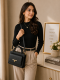 Elegant Black Leather Handbag