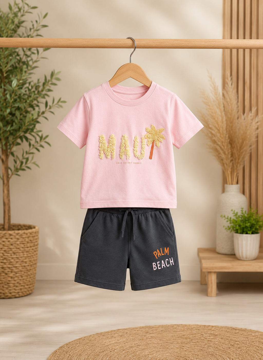 Girls' 2-Piece Summer Set – MAUI T-Shirt & Shorts