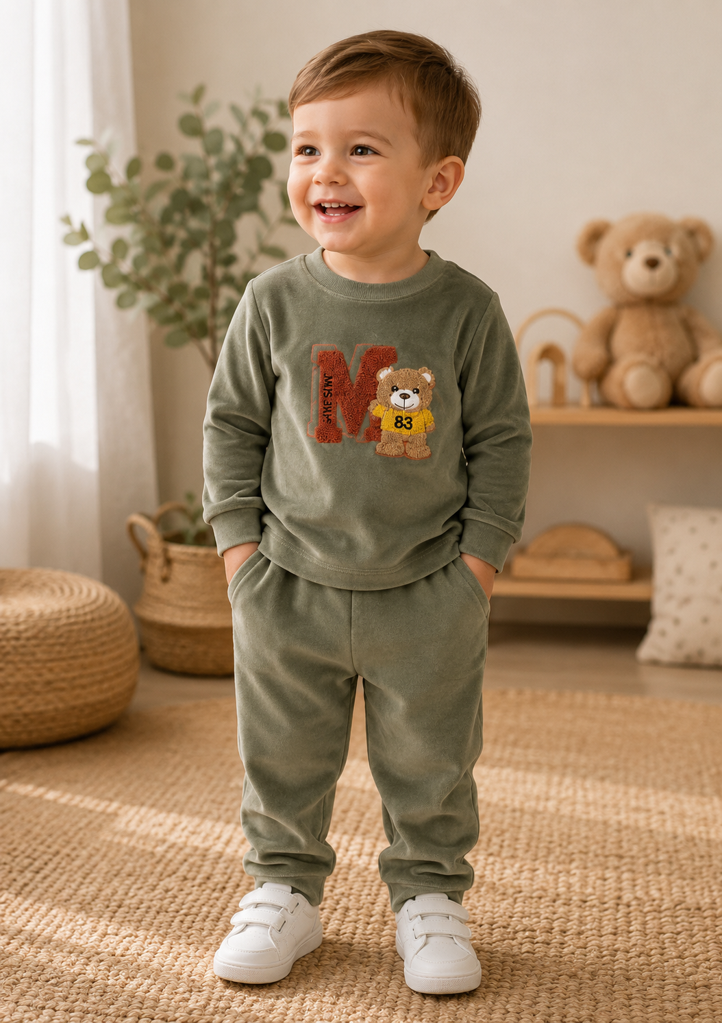 Olive Green 2-Piece Kids Set